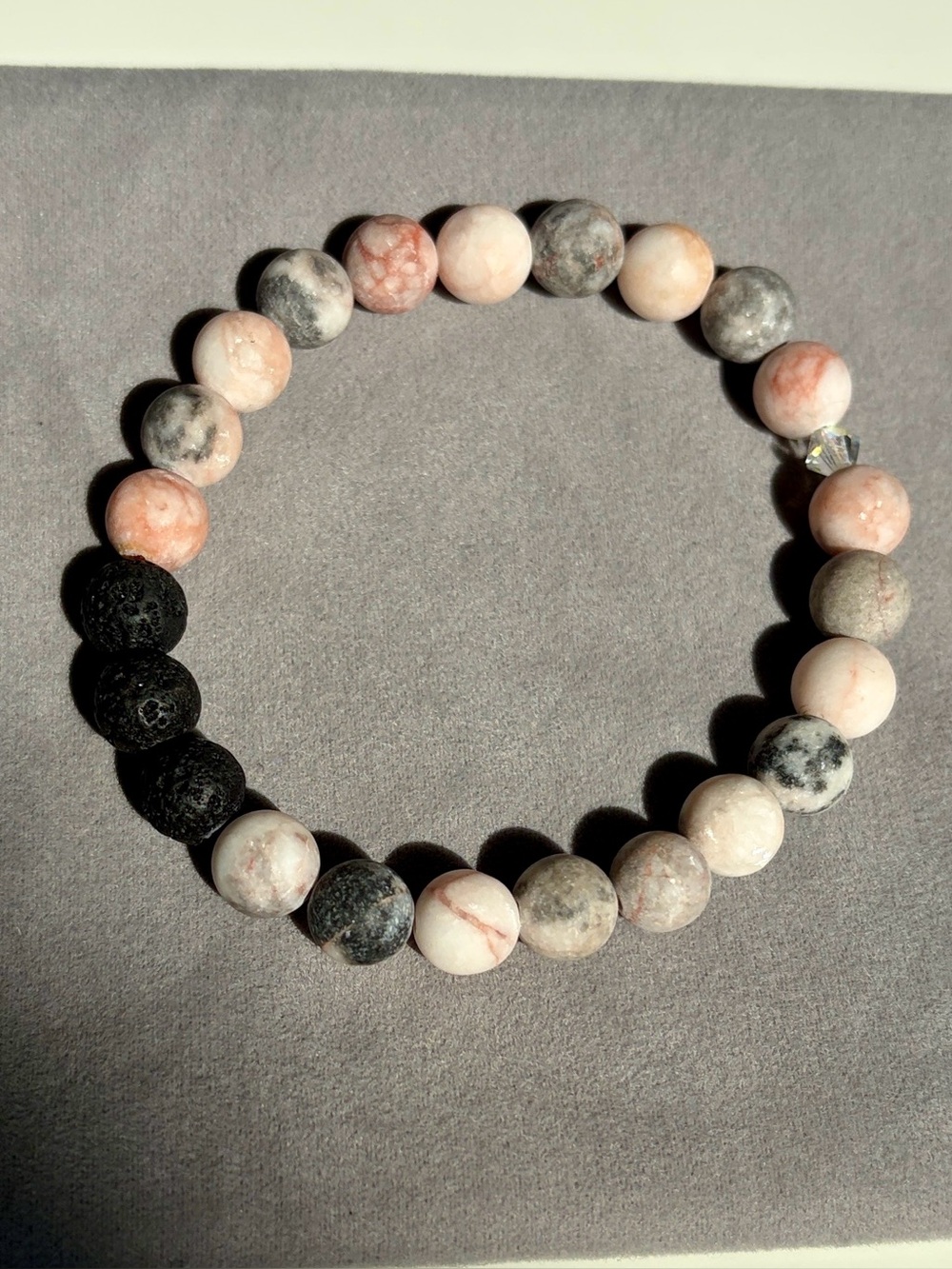 Pink Zebra Jasper Stone Bracelet